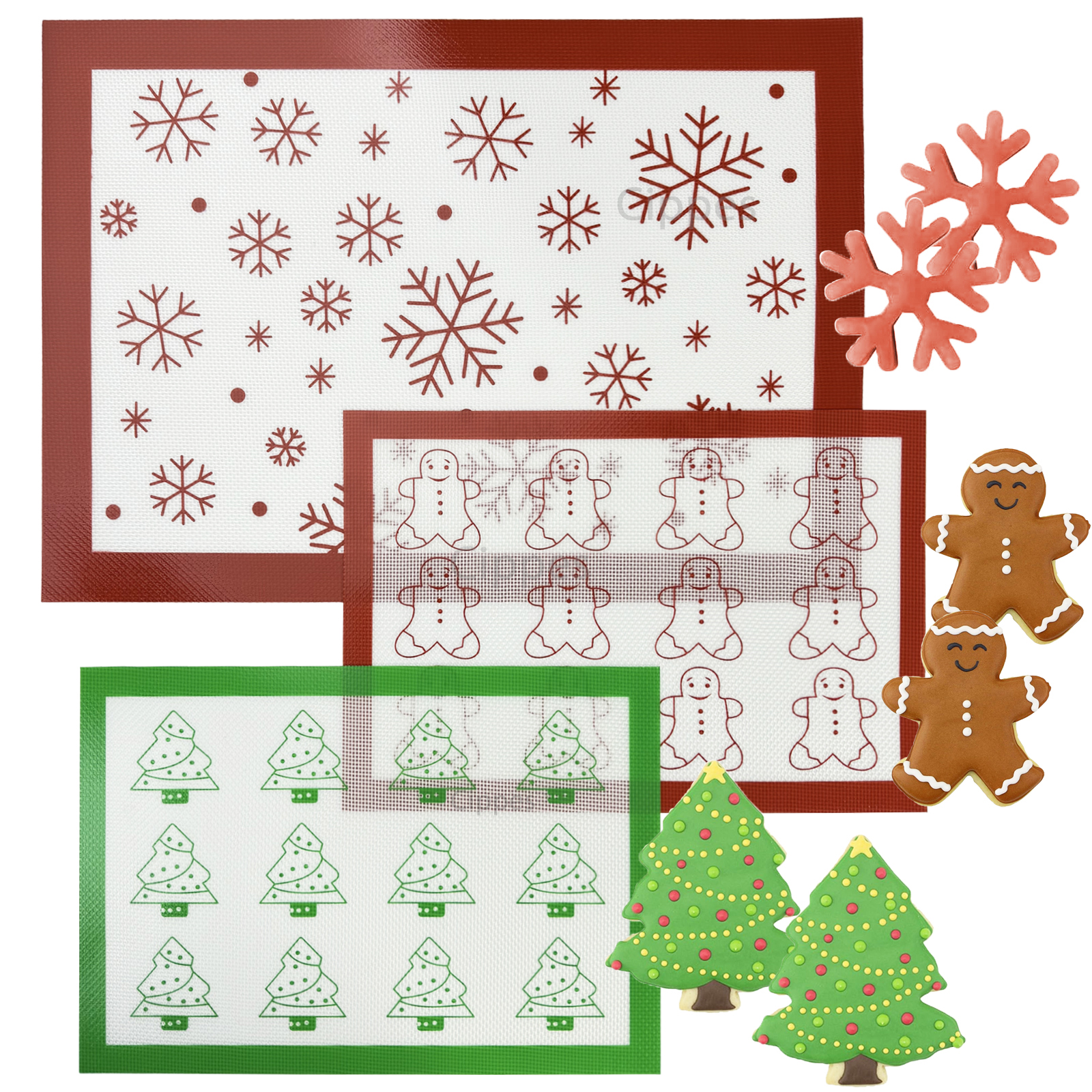 Heat Mat Silicone - Silicone Baking Mat for Christmas, with