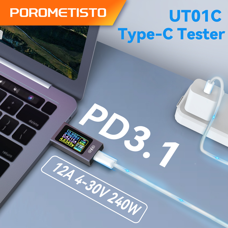 UT01C 4-30V 12A Type C Tester  - Usb Ammeter Tester ulasan dan harga