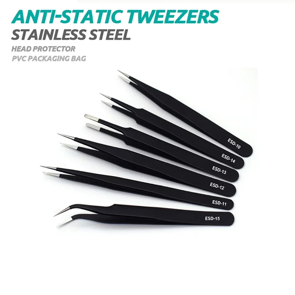 6pcs Precision Tweezers Set ES - Elektronik Repair ulasan dan harga