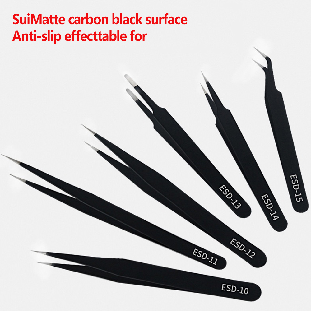 6pcs Precision Tweezers Set ES - Elektronik Repair ulasan dan harga