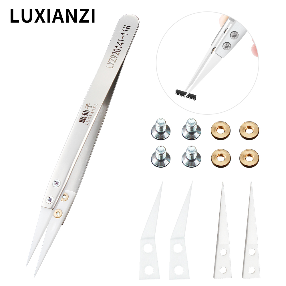 LUXIANZI Ceramic Tweezers Pinz - Elektronik Repair ulasan dan harga