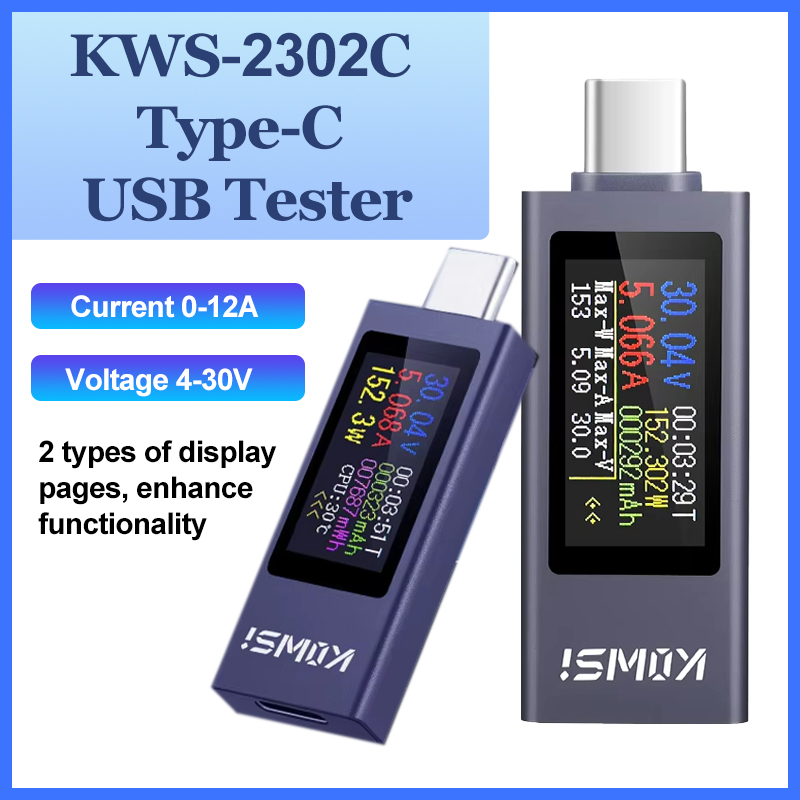 KWS-2302C Type-C USB Tester Mu - Usb Ammeter Tester ulasan dan harga