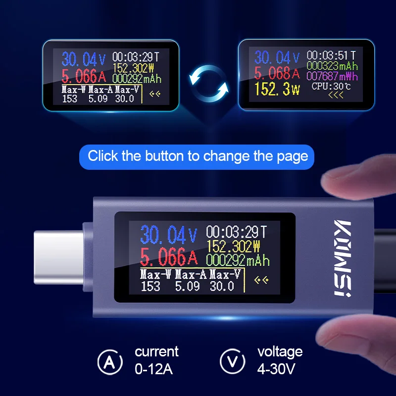 KWS-2302C Type-C USB Tester Mu - Usb Ammeter Tester ulasan dan harga