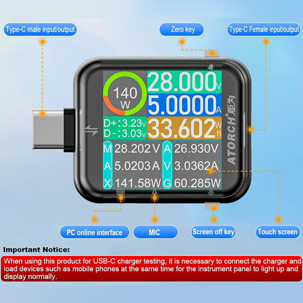 T3 Capacitive Touchscreen Powe - Usb Ammeter Tester ulasan dan harga