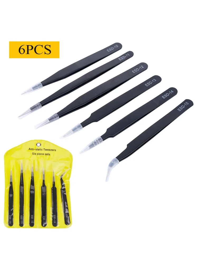 6pcs Precision Tweezers Set ES - Elektronik Repair ulasan dan harga