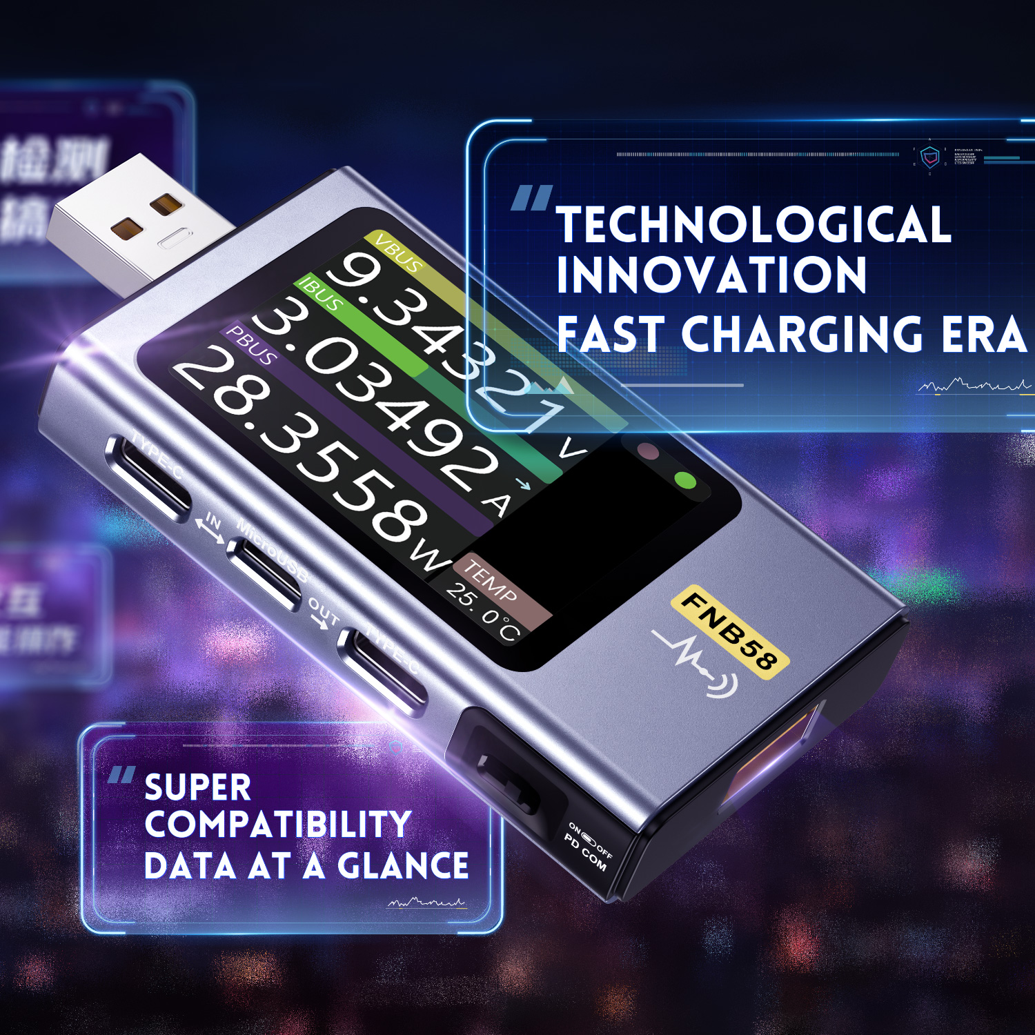 FNIRSI-FNB58 USB Voltage Teste - Usb Ammeter Tester ulasan dan harga