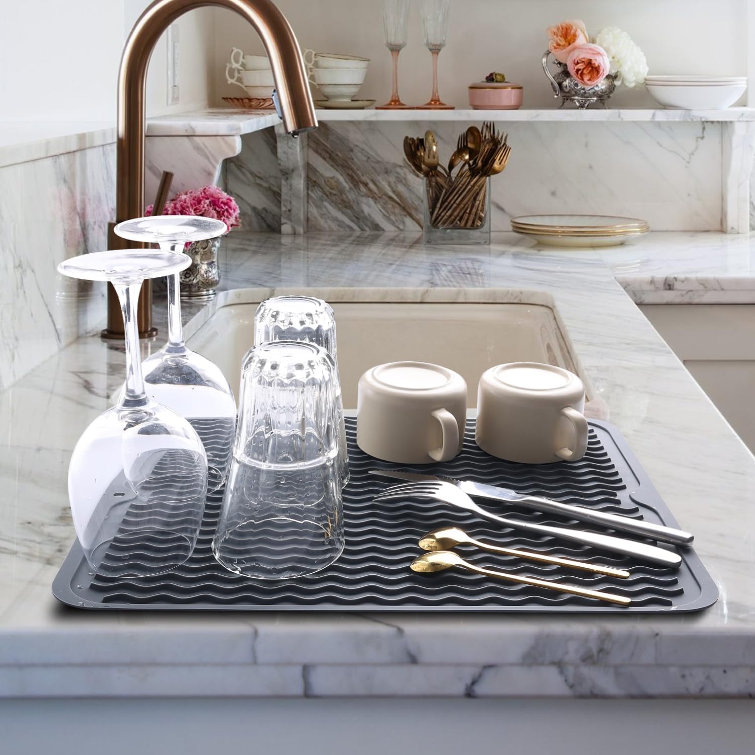 Silicone Dish Drying Mat 2 Pac - Heat Mat Silicone ulasan dan harga
