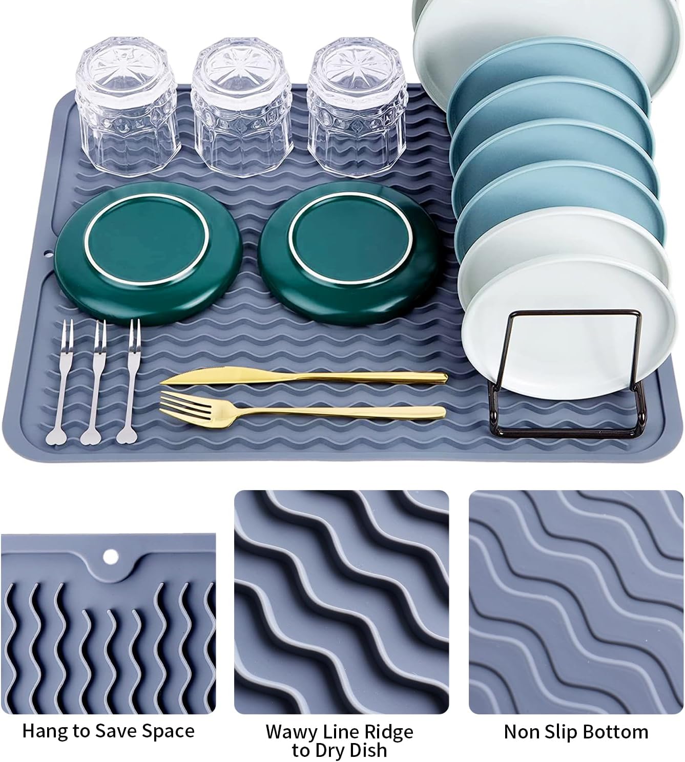 Silicone Dish Drying Mat 2 Pac - Heat Mat Silicone ulasan dan harga