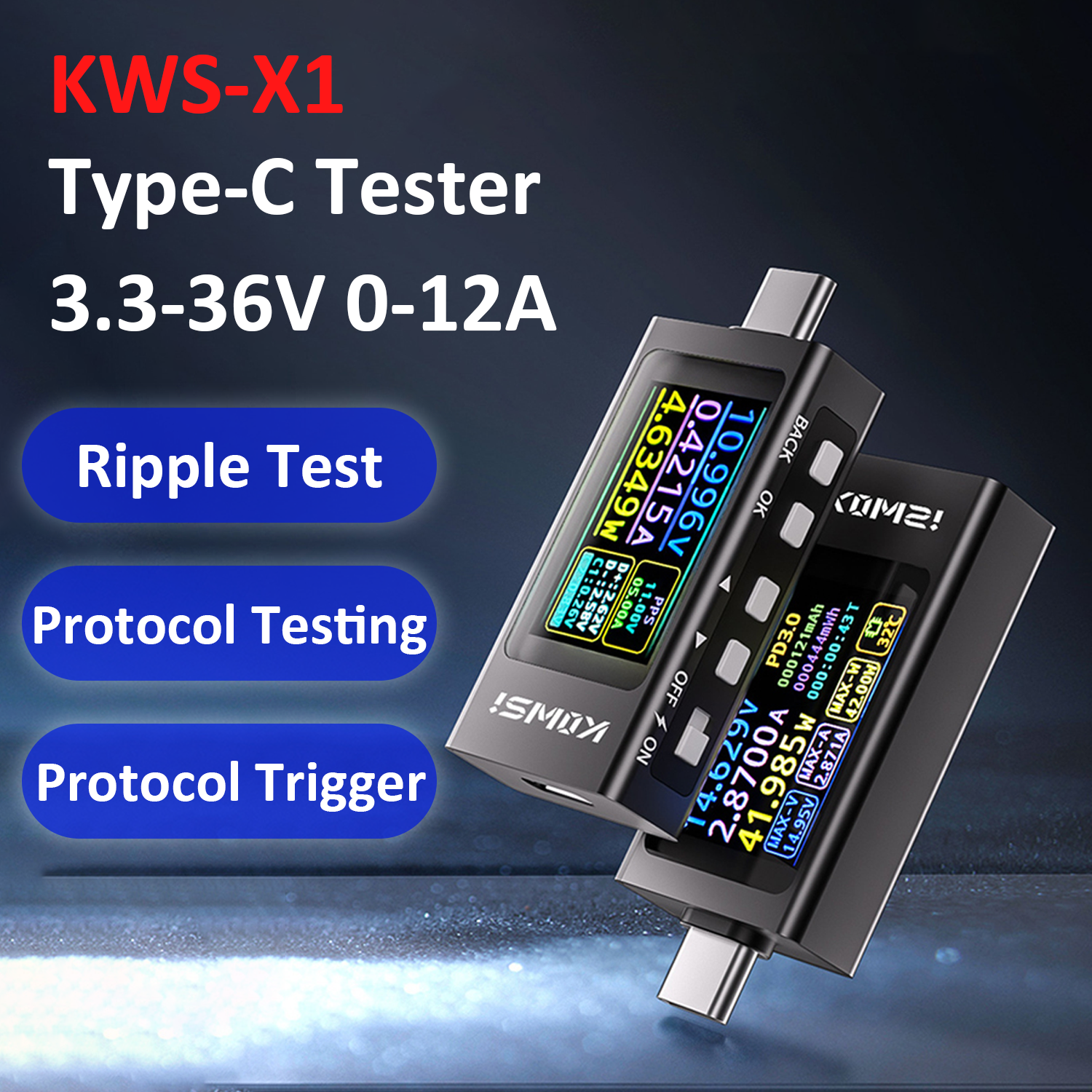 KWS-X1 Type-C Tester Digital A - Usb Ammeter Tester ulasan dan harga