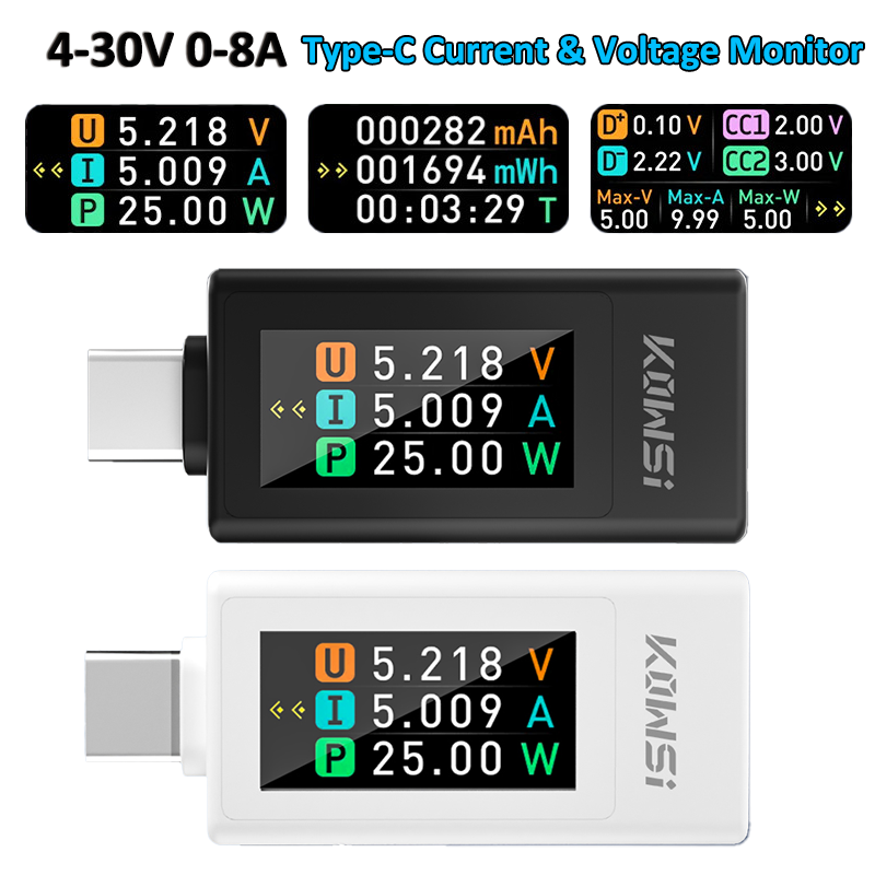 Type-C Color Screen Digital DC - Usb Ammeter Tester ulasan dan harga